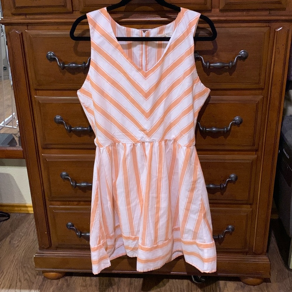 Copper key orange and white dress